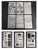 24PCS Hollow Template Lace Ruler Painting Template For Kids School Handmade DIY Material Photo Album Decor Accessories