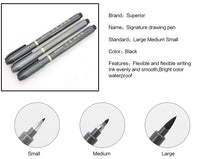 Sketch Brush Pen Set 3 pcs/Lot Different Size Japan Material Art Marker Calligraphy Office Drawing Signature Art Pen