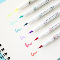 Japanese Zebra WFT8 5pcs/set Mildliner Liner Watercolor Brush Pen Double-headed Marker Pen Highlighter Pen Art Supplies