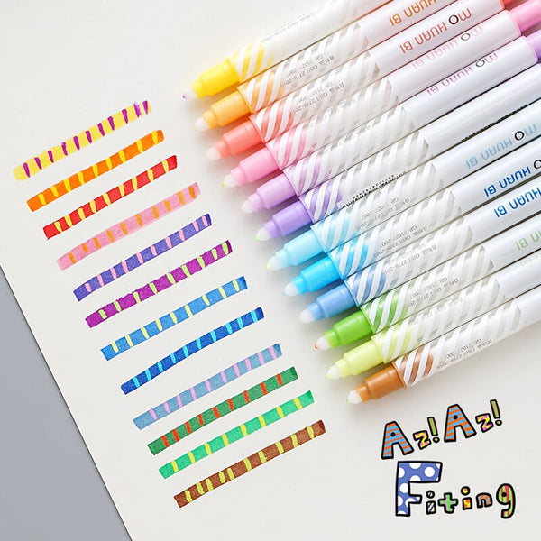 12 Colors Alcohol markers Pen Dual Headed Sweet Vitality Series