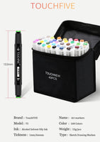 TOUCHFIVE Optional Color Dual Head Art Markers Brush Pen Alcohol Based Sketch Markers Manga Drawing Pens Art Supplies