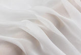 Howmay  100% pure silk fabric chiffon 5.5m/m 55&quot; 140cm natural white transparent tulle fabric DIY handmade or dress scarf