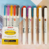 Japanese Zebra 5Pcs/Set Mildliner Pen Mild Liner Double Headed Highlighter Pen Drawing Marker Pens Scribble Art Stationery