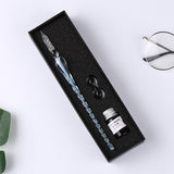 Vintage Crystal Glass Dip Pen Set Non-carbon Gold Ink Fountain Signature Calligraphy Pen Writing Tools Stationery Gift