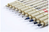 Sakura 13 Different Size Micron Needle Pen Black ink Marker Pen Pigma Liner Brush pen for Design Manga Drawing Comic