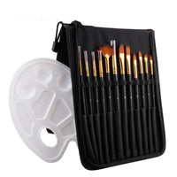 13Pcs Paint Brushes Set With Canvas Bag For Oil Acrylic Watercolor Painting Wooden Handle Multifunction Brush Art Supplies