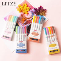 Japanese Zebra 5Pcs/Set Mildliner Pen Mild Liner Double Headed Highlighter Pen Drawing Marker Pens Scribble Art Stationery