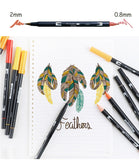 Japan Tombow ABT Dual  Water Brush pen & Fine Tip Pen Professional CalligraphyArt Marker Pen for Bullet Journaling Card Making