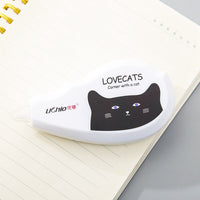 Kawaii Black Cat Kitten Correction Tape Cute Correcting Stationery Corrector Glue Tape White Out Student School Office Supplies