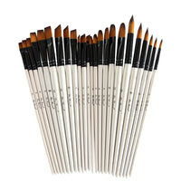 6pc Fine Nylon Hair Pearl White Wooden Handle Paint brush Oil Watercolor Paint Brushes for Acrylic Painting Drawing Art Supplies