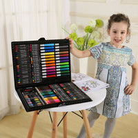 DINGYI 168 PCS Kids Gift Wooden Colored Pencil Wax Crayon and Oil Pastel Painting Brush Children Drawing Tools Set Art Supplies