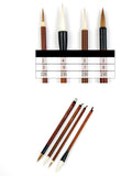 Maries 4Pcs Woolen Hair Writing Brush Chinese Calligraphy Pen Hook Line Pen For Drawing Watercolor Acrylic pigment Art Supplies