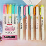 Japanese Zebra 5Pcs/Set Mildliner Pen Mild Liner Double Headed Highlighter Pen Drawing Marker Pens Scribble Art Stationery