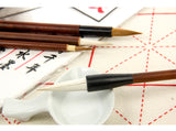 Maries 4Pcs Woolen Hair Writing Brush Chinese Calligraphy Pen Hook Line Pen For Drawing Watercolor Acrylic pigment Art Supplies