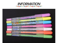 7 Colors ink Art Highlight pen Gel pen Colorful Learning Cute Pen Unisex Pen Gift For Kids Drawing Photo Album School Supplies