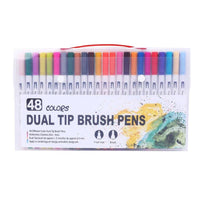 YOO 12 /24/36/48/60/100 colors Double-headed Watercolor Pen Cross-borderMarker Set Brush Pen Hook Line Pen Art Marker