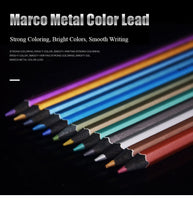 Marco Professional 6/12 Colors Metallic pencil Drawing Colored Pencils Artist Sketch Pencils Set School Art Supplies Stationery