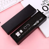 DINGYI Starry Sky Crystal Glass Fountain Pen Glitter Ink Dip Pen Set Signature Pen Gift Box Handmade Students Supplies