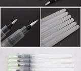 Superior 6Pcs Different Shape Large Capacity Barrel Water Pen Watercolor Painting Pen Calligraphy Drawing Art Supplies