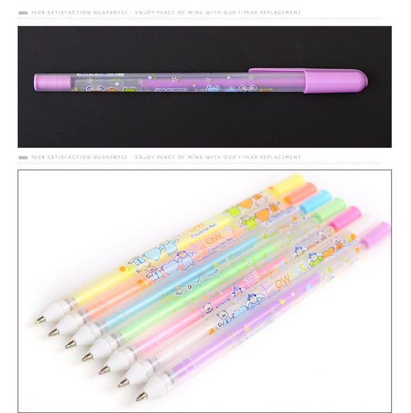 7 Colors ink Art Highlight pen Gel pen Colorful Learning Cute Pen