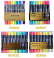 STA 12/24/36/48/80 Colors Art Markers Pen Artist Double Tips Calligraphy Pen Water Based ink Sketch Marker for School Supplies