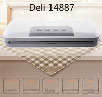 Deli 14887 Vacuum Sealing Machine Packaging Household Commercial Food Fresh-keeping Automatic Small Dual-purpose Dry-wet Sealer