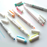 Japanese Zebra 5Pcs/Set Mildliner Pen Mild Liner Double Headed Highlighter Pen Drawing Marker Pens Scribble Art Stationery