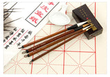 Maries 4Pcs Woolen Hair Writing Brush Chinese Calligraphy Pen Hook Line Pen For Drawing Watercolor Acrylic pigment Art Supplies