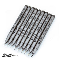 1pcs 0.05 0.1 0.2 0.3 0.4 0.5 0.6 0.8 Different Tip Pigment Liner Pigma Micron Black Ink Marker Pen Fineliner Sketching Pens