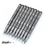 1pcs 0.05 0.1 0.2 0.3 0.4 0.5 0.6 0.8 Different Tip Pigment Liner Pigma Micron Black Ink Marker Pen Fineliner Sketching Pens