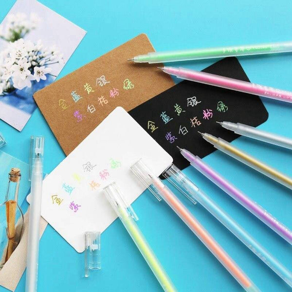 DINGYI 9 Colors Cute Pastel Highlighters Pen Drawing Liner Watercolor –  AOOKMIYA