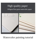 Professional 300gms 12Sheets Painting Tutorial Watercolor Paper Painted Water-soluble Book Line draft For Artist Student