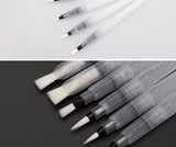 Superior 6Pcs Different Shape Large Capacity Barrel Water Pen Watercolor Painting Pen Calligraphy Drawing Art Supplies