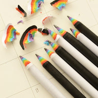 2pcs/lot kawaii Originality Rainbow Standard Pencil Writing lapis Pens Student Stationery School Supplies For Kids Cute Gift