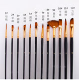 13Pcs Paint Brushes Set With Canvas Bag For Oil Acrylic Watercolor Painting Wooden Handle Multifunction Brush Art Supplies