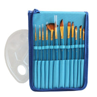 13Pcs Paint Brushes Set With Canvas Bag For Oil Acrylic Watercolor Painting Wooden Handle Multifunction Brush Art Supplies