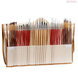 36/38 pcs Paint Brushes Set with Canvas Bag Case Long Wooden Handle Synthetic Hair Oil Acrylic Watercolor Painting Art Supplies