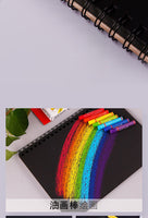 A4 black card notebook spiral wrap can tear DIY blank black paper hand-painted color lead sketchbook 80 pages of art supplies