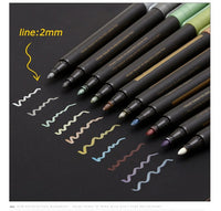 STA 2MM Metallic Marker Pen Permanent Art Marker Pen DIY Scrapbooking Crafts Paint For Stationery School Supplies