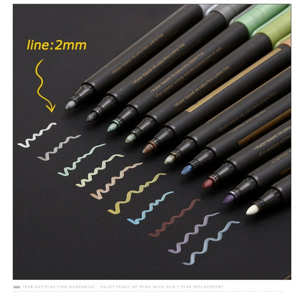 STA 2MM Metallic Marker Pen Permanent Art Marker Pen DIY Scrapbooking –  AOOKMIYA