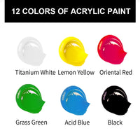 Himi Wholesale 75ml 6colors Non-toxic Acrylic Paints Set Tube Artist Colors for Painting