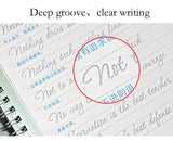 2pcs English Copybook Exercise Book 1pen Practice Circular Font Hard Pen English Calligraphy Word Stickers Word Reuse