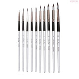 10Pcs Nylon Watercolor Painting Brush Grey Rod Paint Brushes Set Miniatures Painting Kit For Students Stationery Art Supplies