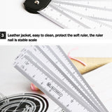 Multi-function fan-shaped scale folding fan drawing ruler multi-scale design drawing tool for architectural clothing design