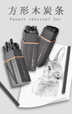 20pcs/set of sketch carbon rods new 3-9mm square cotton willow charcoal strips sketch carbon pen painting art supplies