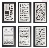 24PCS Hollow Template Lace Ruler Painting Template For Kids School Handmade DIY Material Photo Album Decor Accessories