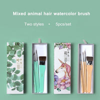 Watercolor brush set animal hair painting beginners hand-painted hook line pen round head acrylic oil painting art supplies