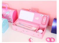 Multi-function Pencil Case 3 Layer Pen Box Large Capacity Pencilcase Stationery Box for Girls Password Lock School Supplies