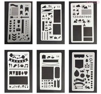 24PCS Hollow Template Lace Ruler Painting Template For Kids School Handmade DIY Material Photo Album Decor Accessories