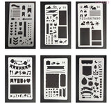 24PCS Hollow Template Lace Ruler Painting Template For Kids School Handmade DIY Material Photo Album Decor Accessories